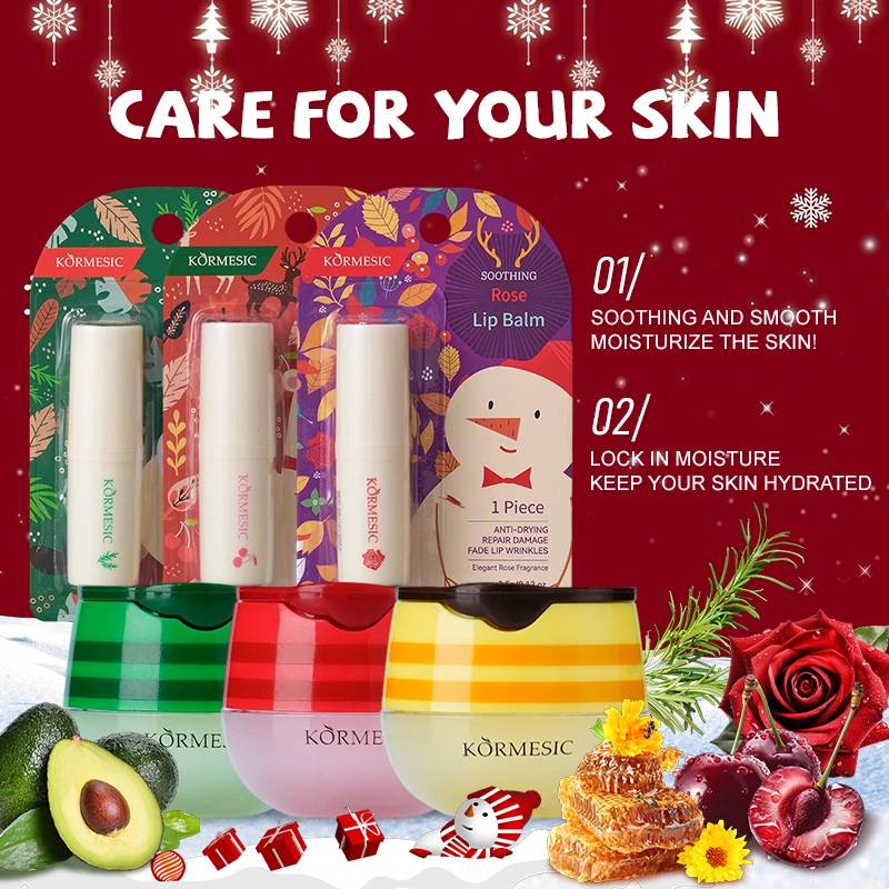 Christmas gift , lip balm set, deeply hydrating lip moisturizer,durable moisturizer, suitable for dry lips party gift to women