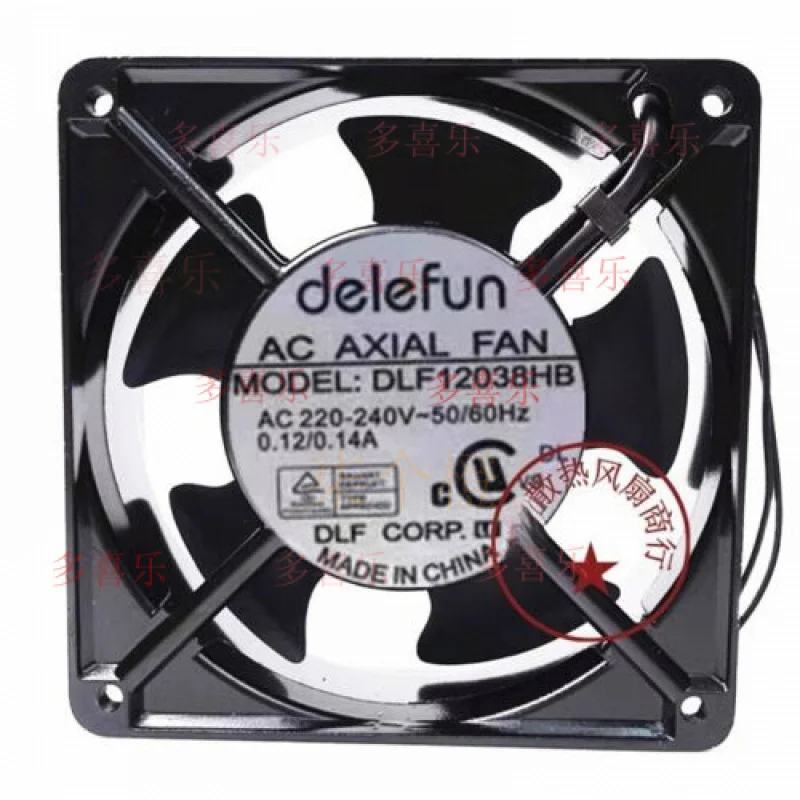 

ZMZM 1 PCS for delefun Fan DLF12038HB 220V 12038 12CM 2 Wire chassis/cabinet/welder fan