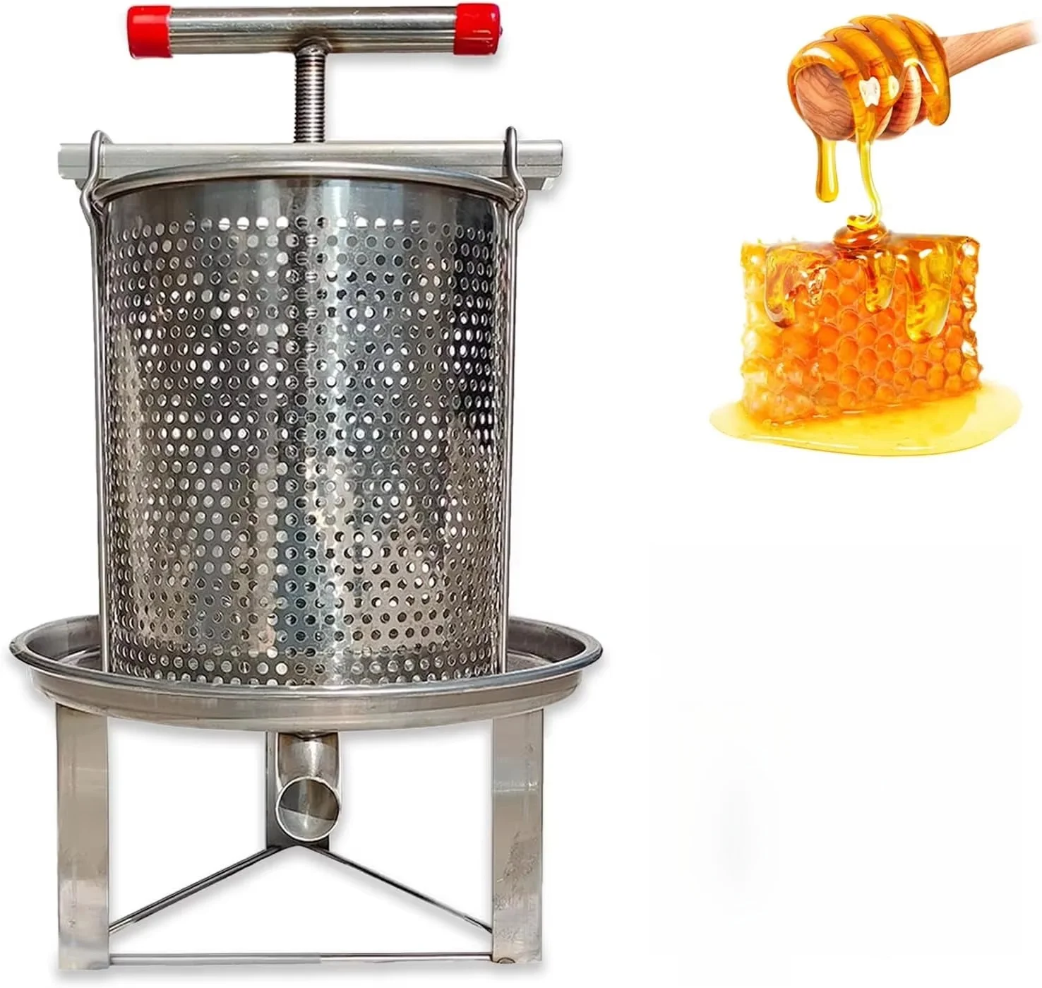 Honey Extractor Manual, Manual Mesh Honey Press Extractor Machine, Honey Extractor Beekeeping Manual Tool, Stainless S