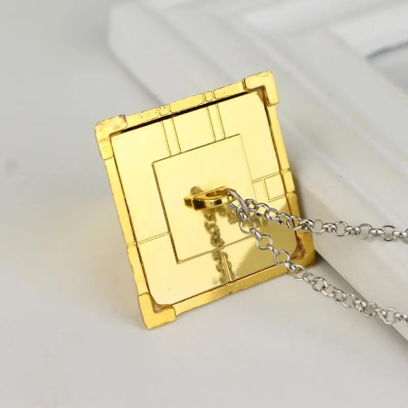 Yu-Gi-Oh! animation peripheral pyramid building block necklace creative personality cool keychain pendant pendant sweater chain