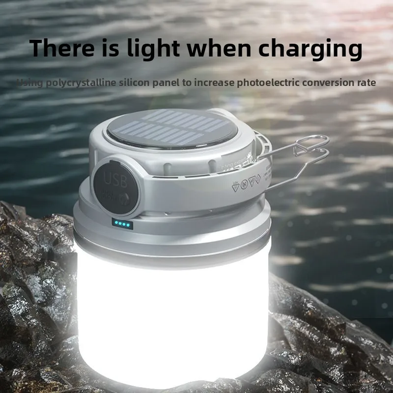 Solar camping light outdoor light, super bright long battery life charging, tent light emergency atmosphere light