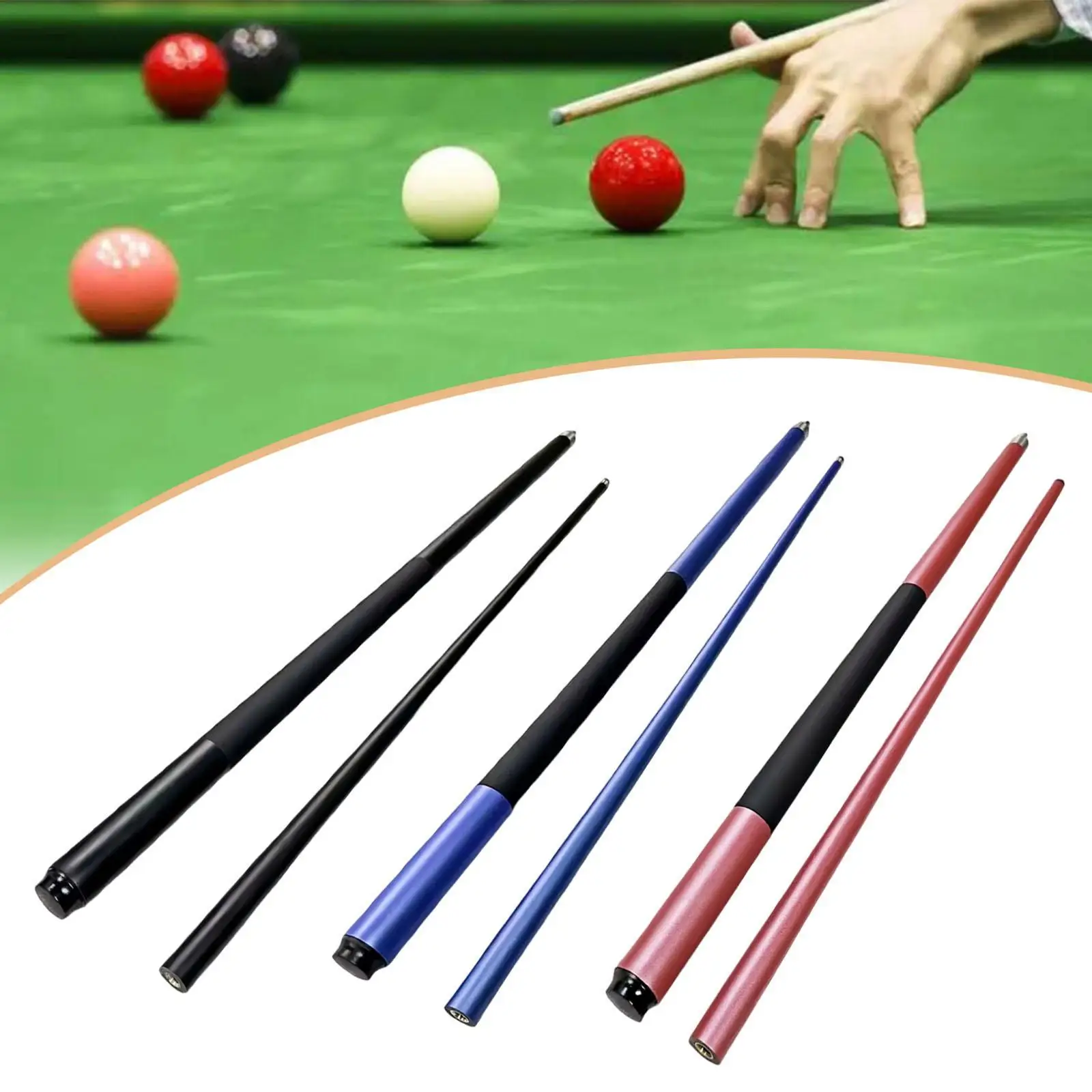 

58.66inch Billiard Cue Pool Table Sticks Replacement Lightweight Two Sections Pool Cue Sticks with 10mm Tip for Practice Home