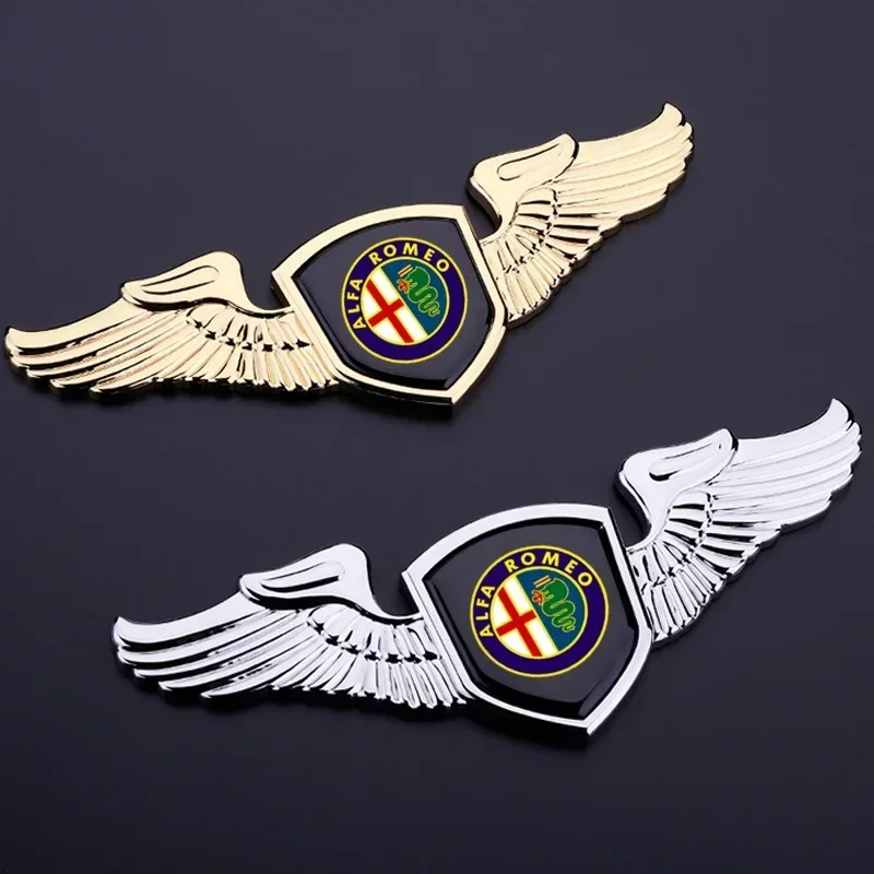 Car Styling Metal Chromed Emblem Badge Sticker for Alfa Romeo Alfa Rome 155 159 156 Giulia Mito Stelvio 4C Spider GT Accessories