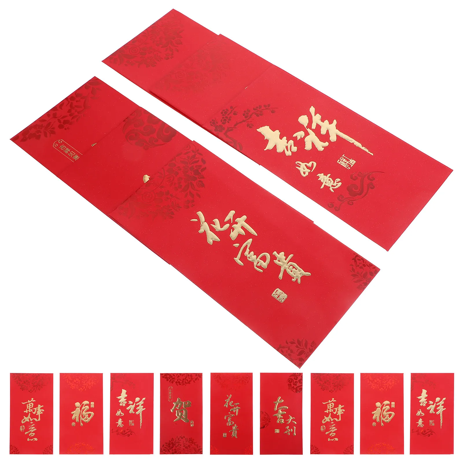 

6 шт. креативных красных конвертов для денег на Китайский Новый год с узором дракона и благословениями, 2024, красные конверты для Весеннего фестиваля