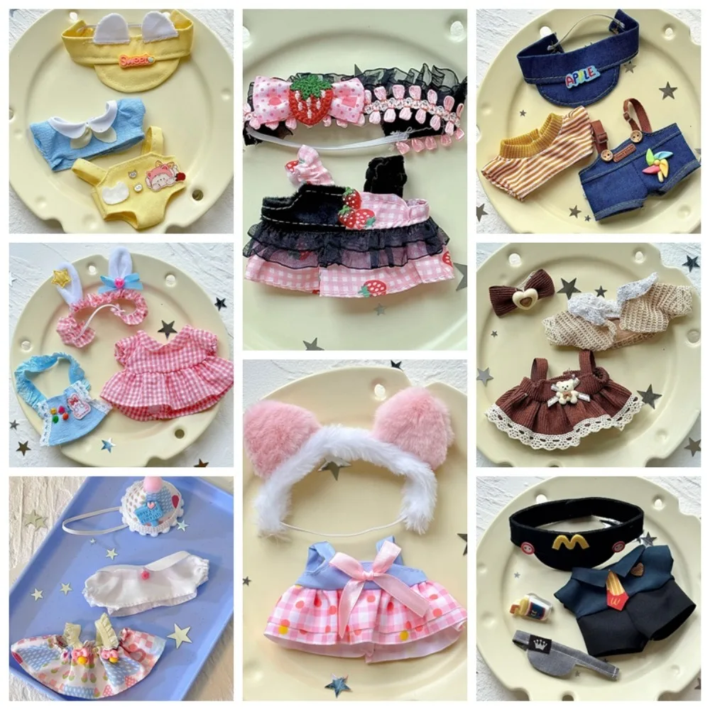 1 Set Princess Skirt 10cm Cotton Doll's Clothes Toy Accessories Strap Pants Doll Lolita Dress Outfit Multi Color