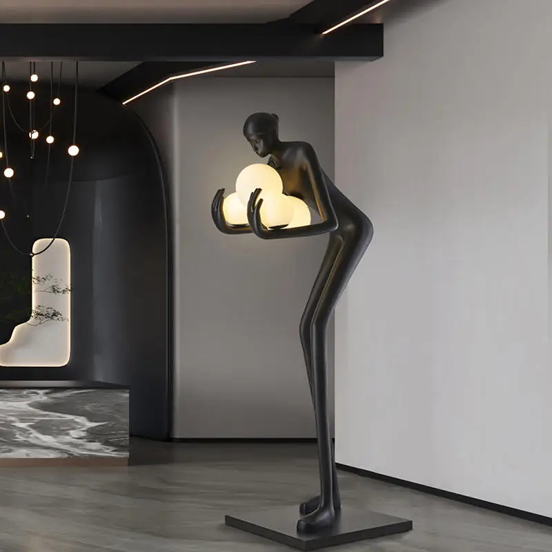 Abstract Art Modern Exhibition Hall Creative Large Figure Floor Lamp