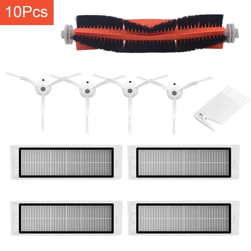 10 шт. основная щетка, боковая щетка HEPA-фильтр для Xiaomi 1S Rock S6 S5 S60 S5 S50 S55 E25 E35, запчасти для пылесоса, аксессуары