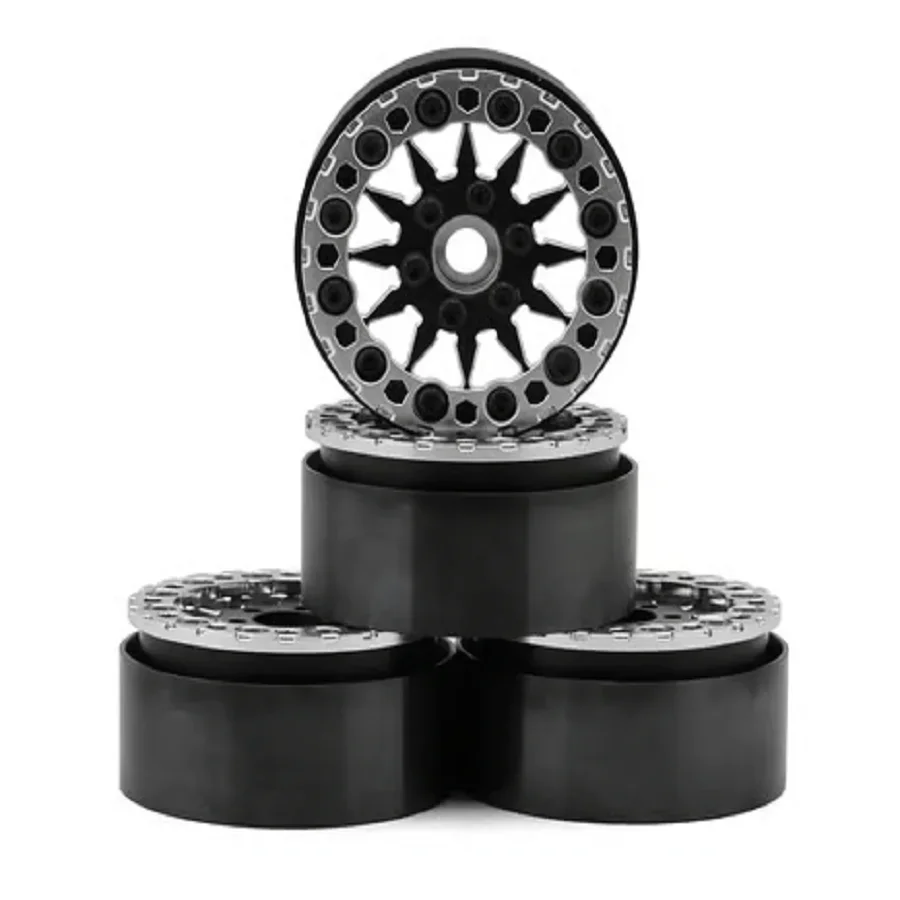 

JConcepts Ultra 2.0" Bead-Loc Crawler Wheels (4) (Black/Silver)