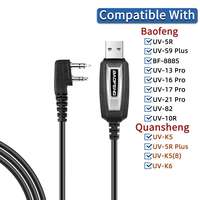 USB Programming Cable With CD for Baofeng UV-5R 82 888S UV-S9PLUS UV-13 16 17 21 Pro Quansheng UV-K5 5R Plus Walkie Talkie Radio