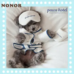 NONOR Pet Bathrob Dog Pajamas Sleeping Clothes Soft Pet Bath Drying Towel Dog Robe Warm Pajamas for Puppy Dogs Shower Clothes