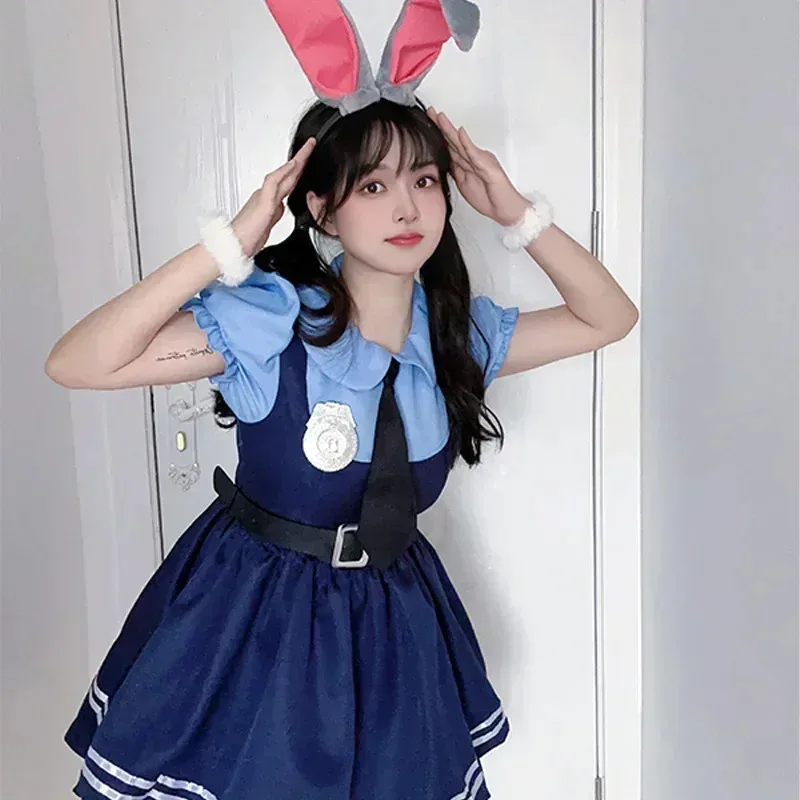 

qq45Anime Zootopia Judy Hopps Nick Wilde Cosplay Costume Dress Adult Children Women Cartoon Maid Carnival Party Performance Clot