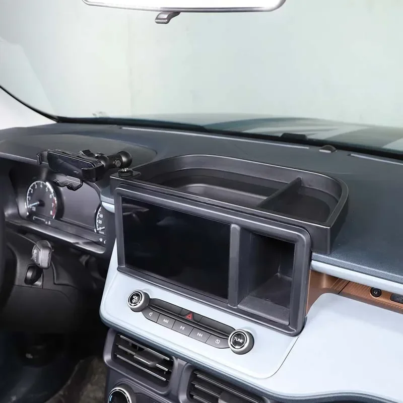 

1 шт., черный АБС-пластик для Ford Maverick 2022-2024, автомобильный навигационный экран, задний ящик для хранения, держатель лотка для мобильного телефона, аксессуары для интерьера