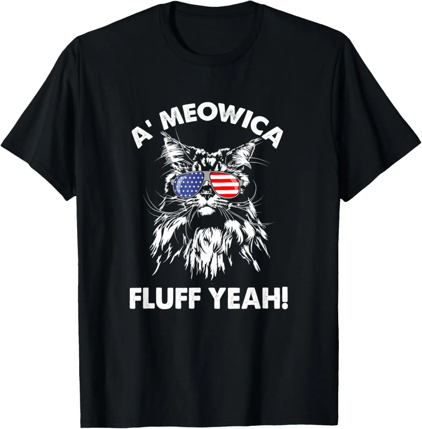

Maine Coon Cat Meowica Shirt Meowica fluff yeah T-Shirt