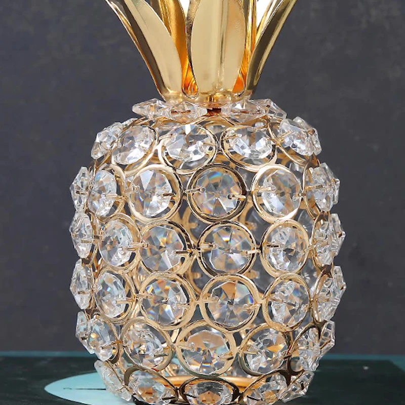 Gold Crystal Home Decoration, Creative Apple, pineapple, pear, Fruit, Living Room, Crafts