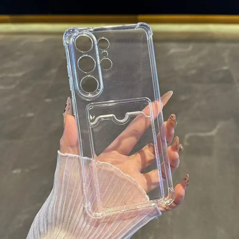 Für Samsung Galaxy S26 S25 S24 S23 S22 S21 Ultra Plus S20 FE Edge Stoßfeste Klare Handyhülle mit Kartenfach – Detail 6