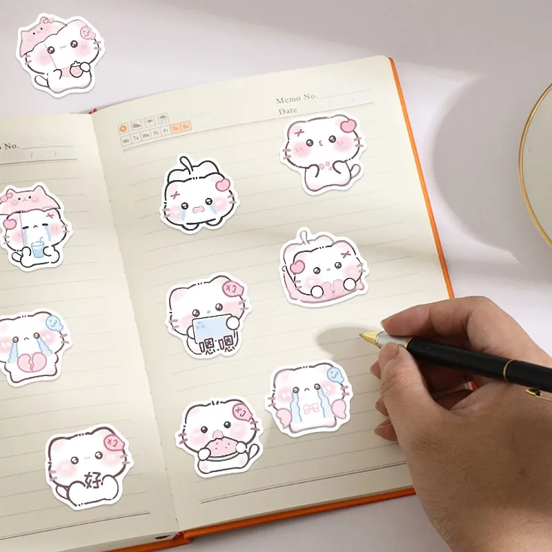 64 قطعة/المجموعة لطيف الوردي اللون القط سجل القصاصات مجلة ملصق الكورية الأزياء Kawaii المجلات ملصق DIY ديكور الأمتعة المحمول مائي