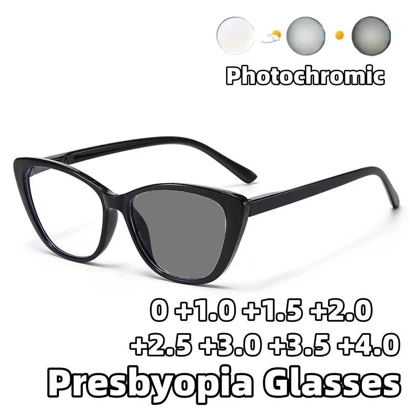 

2026 New Cat-Eye Anti-Blue Light Presbyopia Glasses High-Definition Reading Eyewear with Spring-Loaded Temples 0 To +4.0