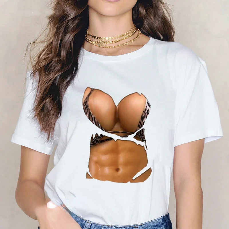 

Funny Print Big Boobs Tshirt Women Graphic Black Tshirt Short Sleeve Harajuku Tee Shirt Aesthetic Streetwear Tops Goth Shirt