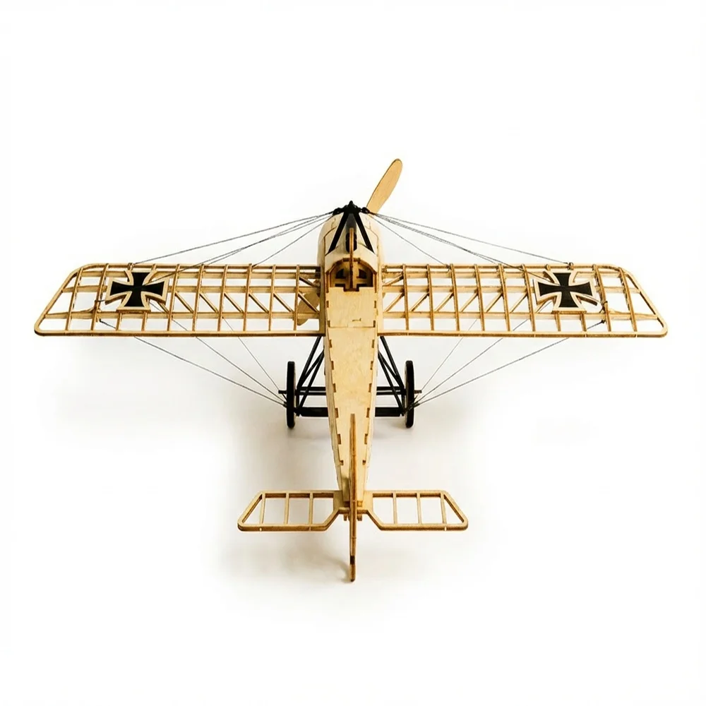 X8 Fokker-E 410mm Balsa Wood Model Kit | Vintage Aviation Static Display Craft DIY Hobby - view 4