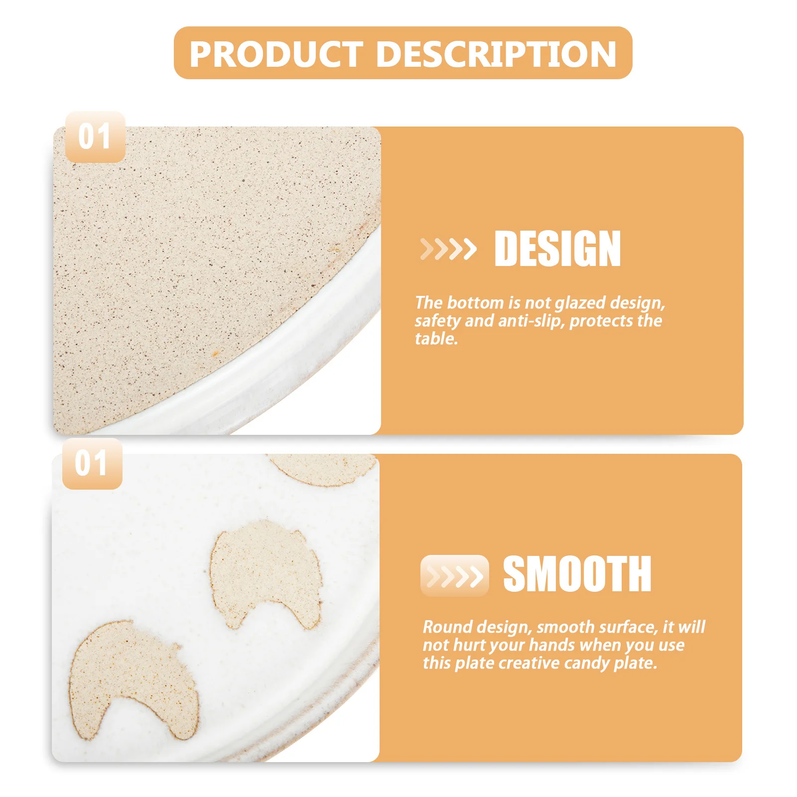 

Retro Ceramic Plate Round Design Healthy Tasteless Easy Reunions Birthday Parties Steak Dinner Plates