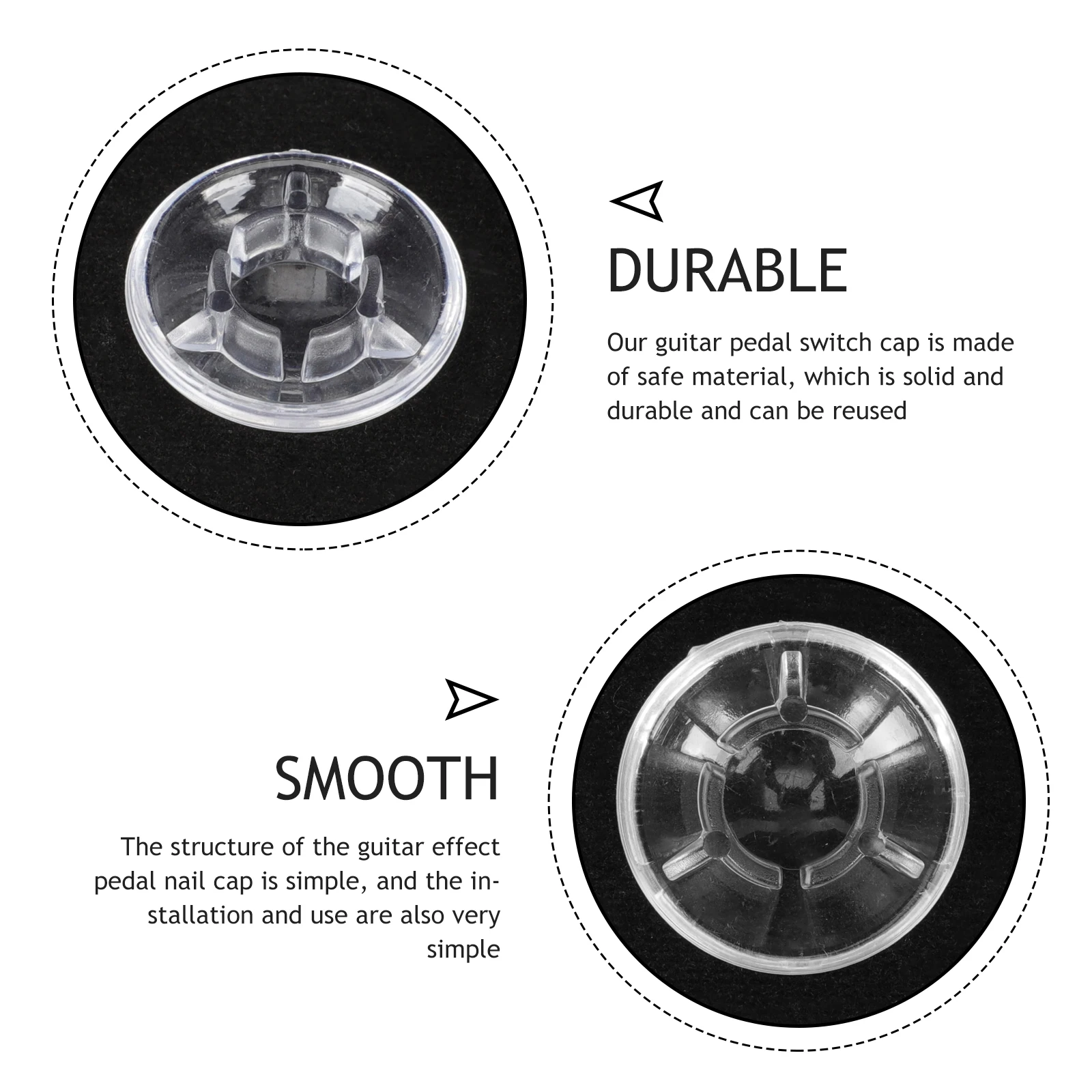 

12 Pcs Effects Accessories Plastic Footswitch Topper Guitar Pedal Protection Button Caps Electric Parts Toppers