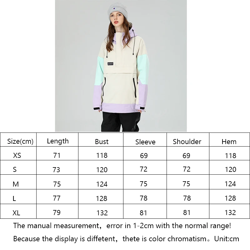 Ski Jacket Women Men Sports Snowboard Jacket Winter Sweater Hooded Waterproof Breathable Colorblock Ski Top Snow Coat Clothes