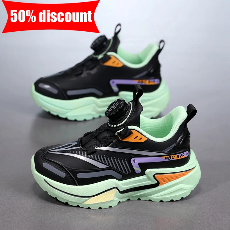

Childrens Sports Shoes Leather Daily Casual Student Comfortable Soft Tennis Footwear Versatile New Shock-absorbing Running Shoes