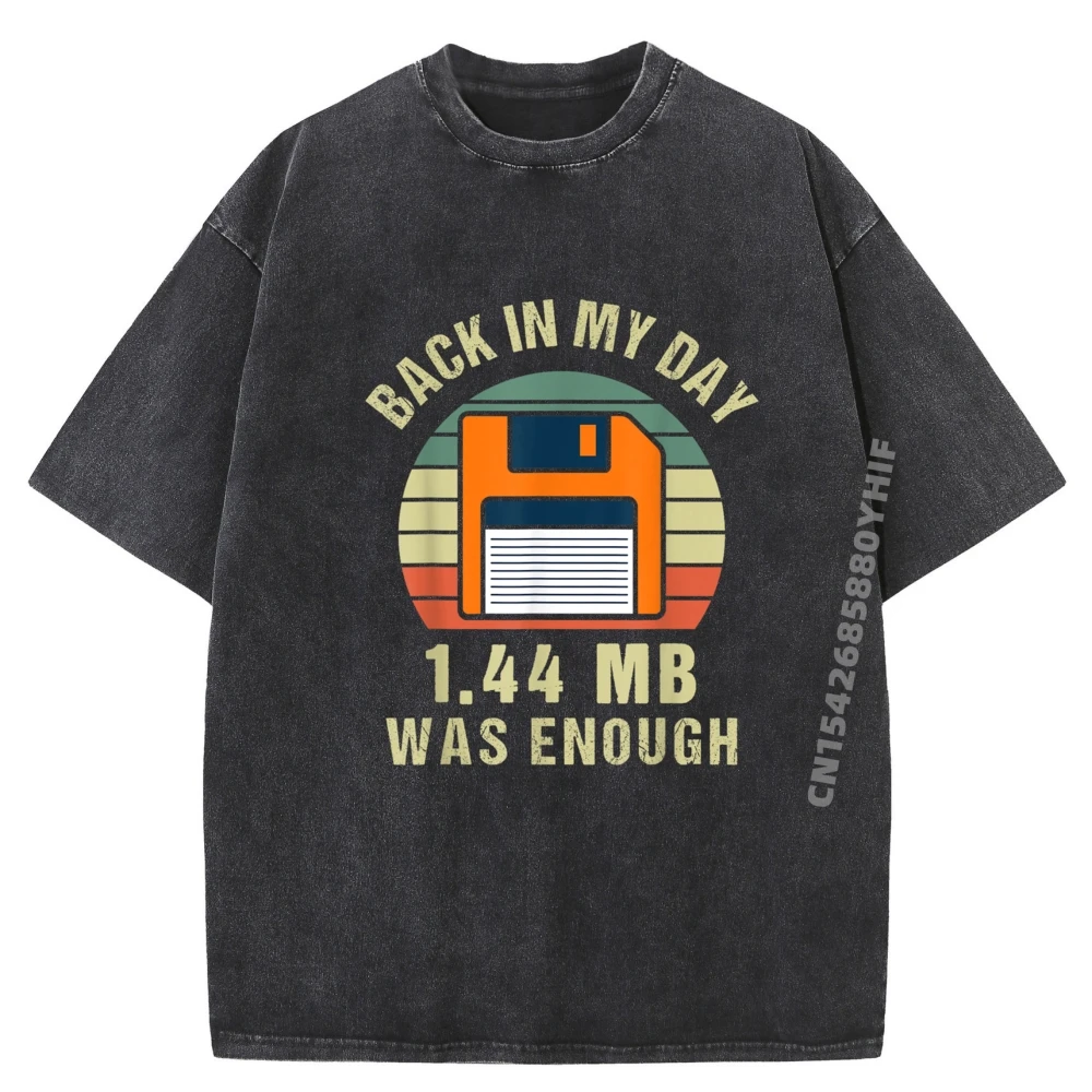 

Loose Printed Tshirt Floppy Disk Design For Computer Scientist Designer T Shirt Oversize Man Retro Washed Shirt