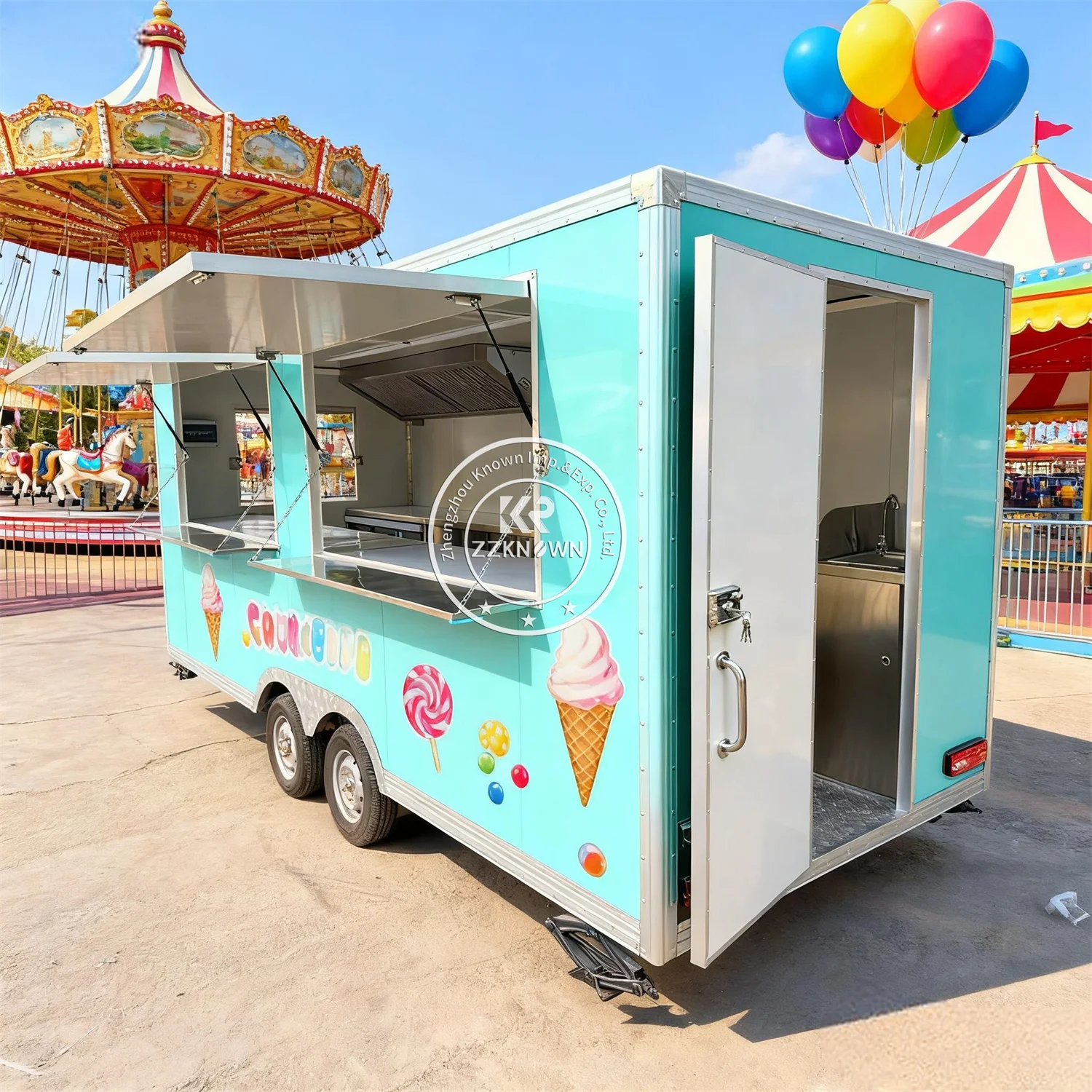 

Street Mobile Hamburger Pizza Cart Ice Cream Catering Trailer Custom Concession Fast Food Truck Trailer With Full Kitchen