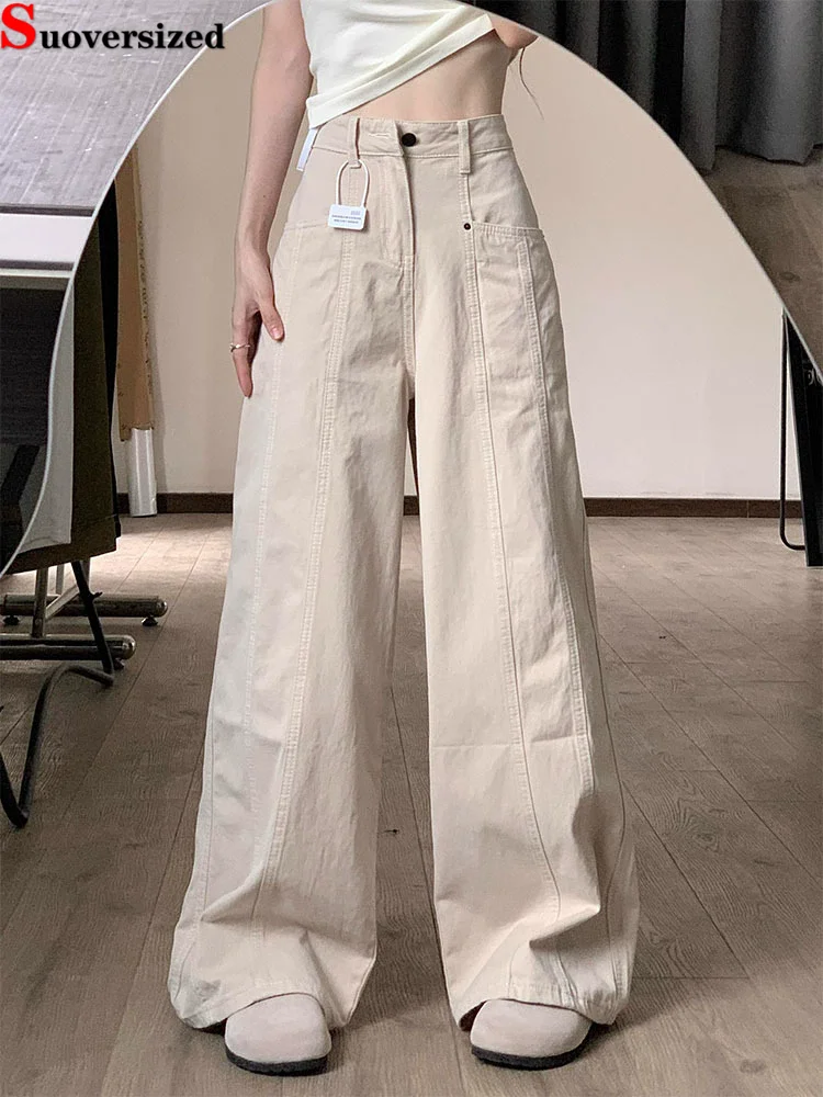 

Baggy Women's Casual Wide Leg Jeans High Waisted Loose Straight New Vaqueros Vintage Streetwear Fashion Korean Denim Pants