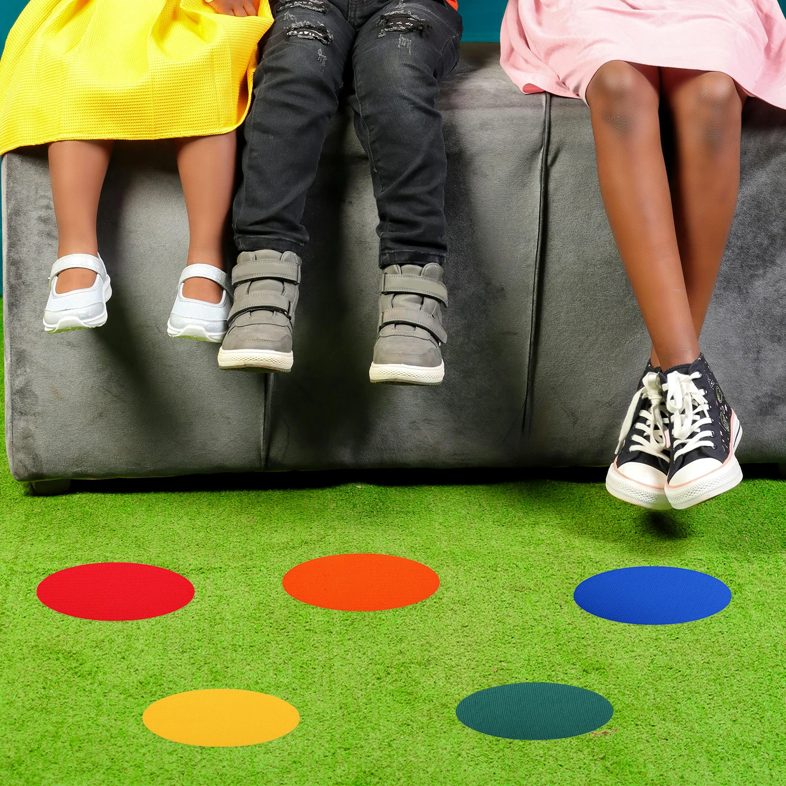 

10 Pcs Colorful Nylon Carpet Marks Removable Reusable Classroom Floor Dots Rug Spots Various Colors Soft Touch Easy Wash