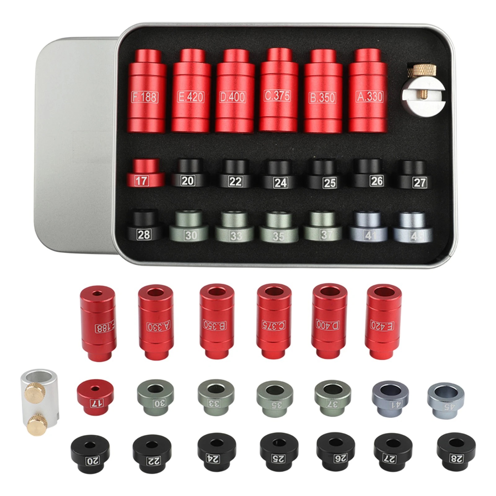 

1 Set For Precision Comparator Kit: 14 Inserts For 17 To .45 Anodized Aluminum Power Tool Accessories