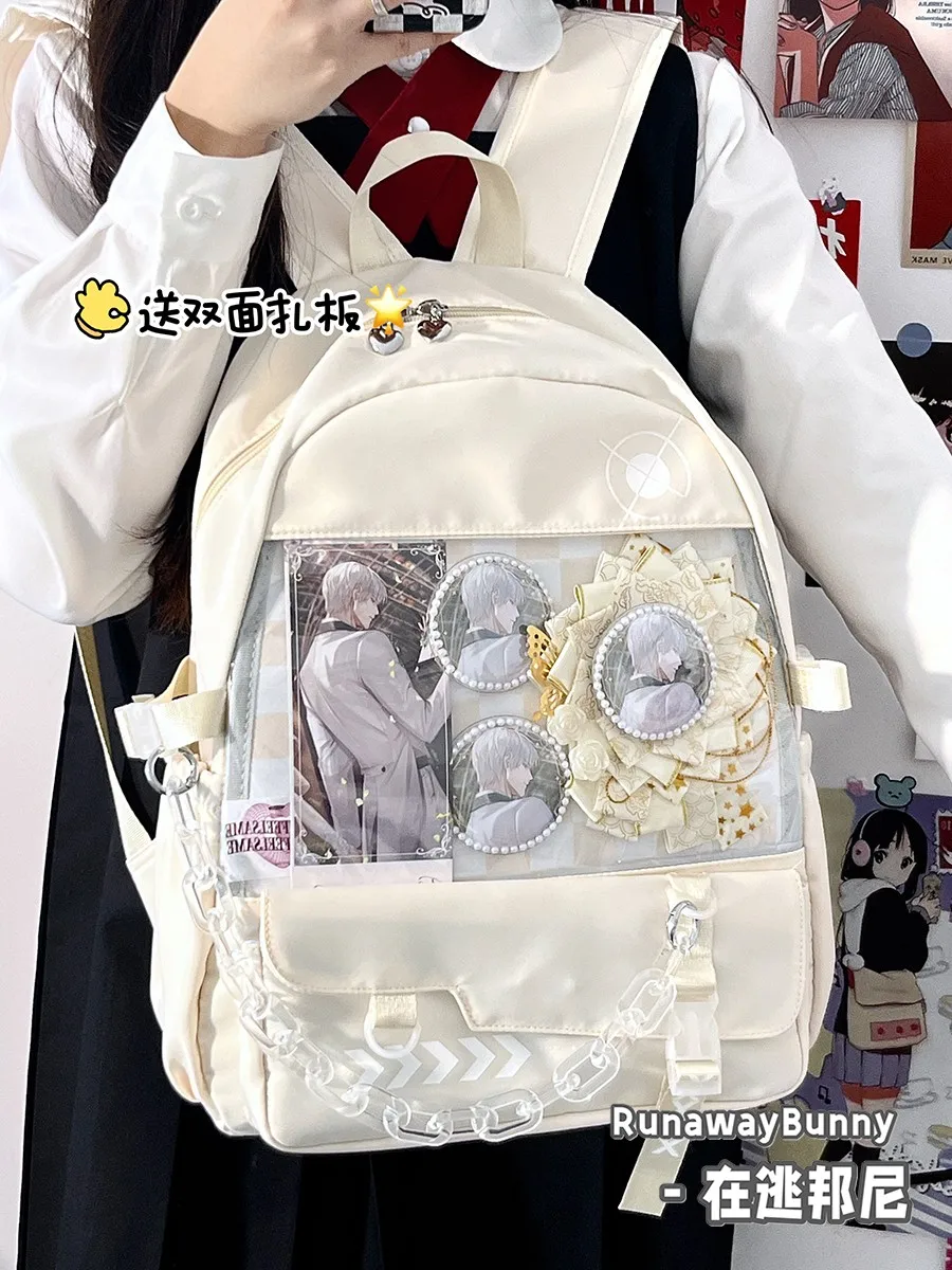 Y2K Cute Mini Backpack Women Kawaii Ita Bag Sweet Girl Transparent Rucksack DIY Personality Display Knapsack Lolita Shoulder Bag