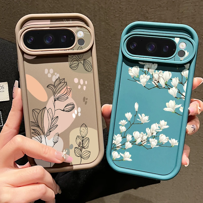Flowers Pattern Soft TPU Phone Case For Google Pixel 10 9 Pro XL 9A 8A 8 10 Pro 7A Shockproof Silicone Cover For Pixel 7 8 9 Pro