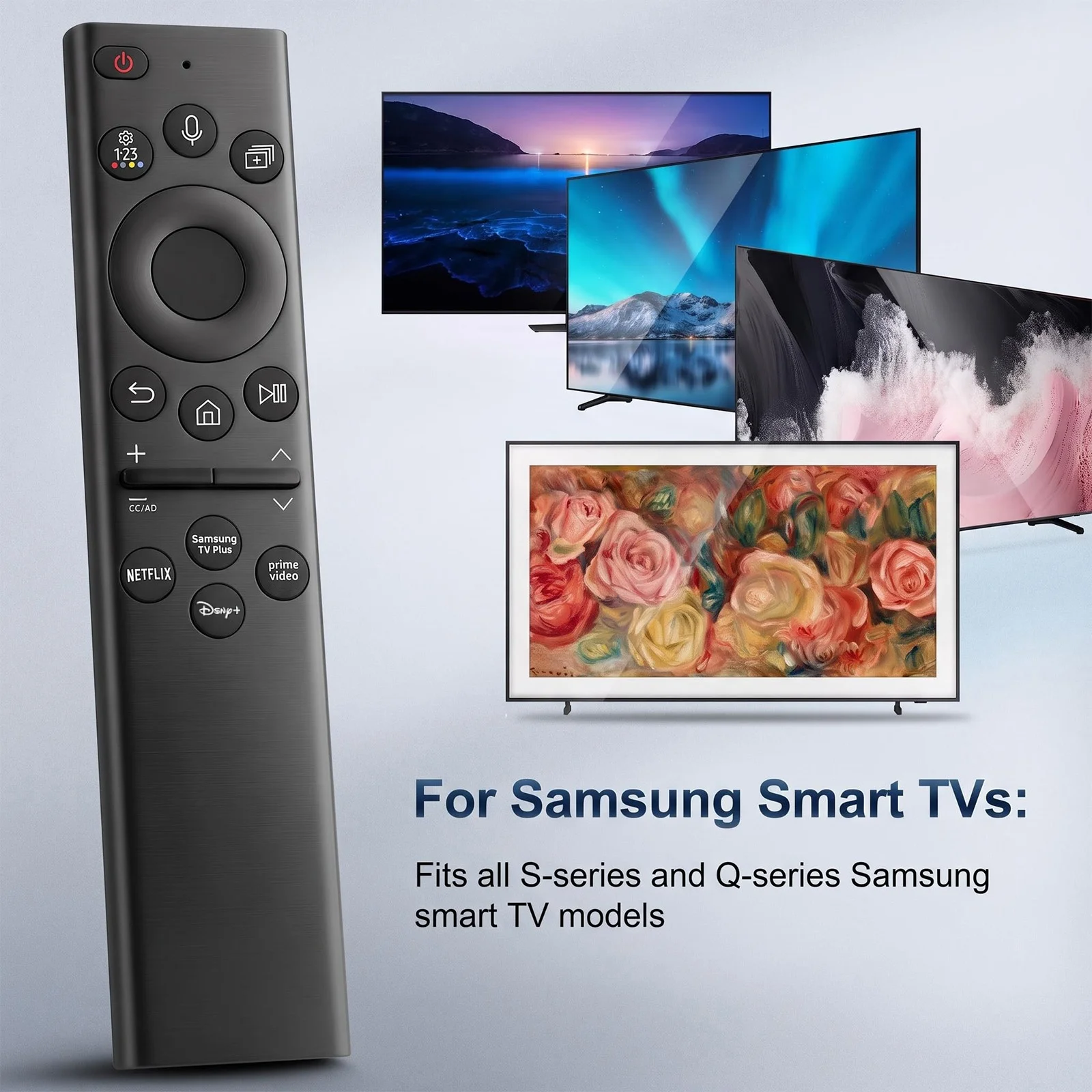 NEW BN59-01385A Solar Voice Remote for Samsung Smart TV, Solar & USB-C Rechargeable for Samsung 2019-2026 Smart TVs with Voice