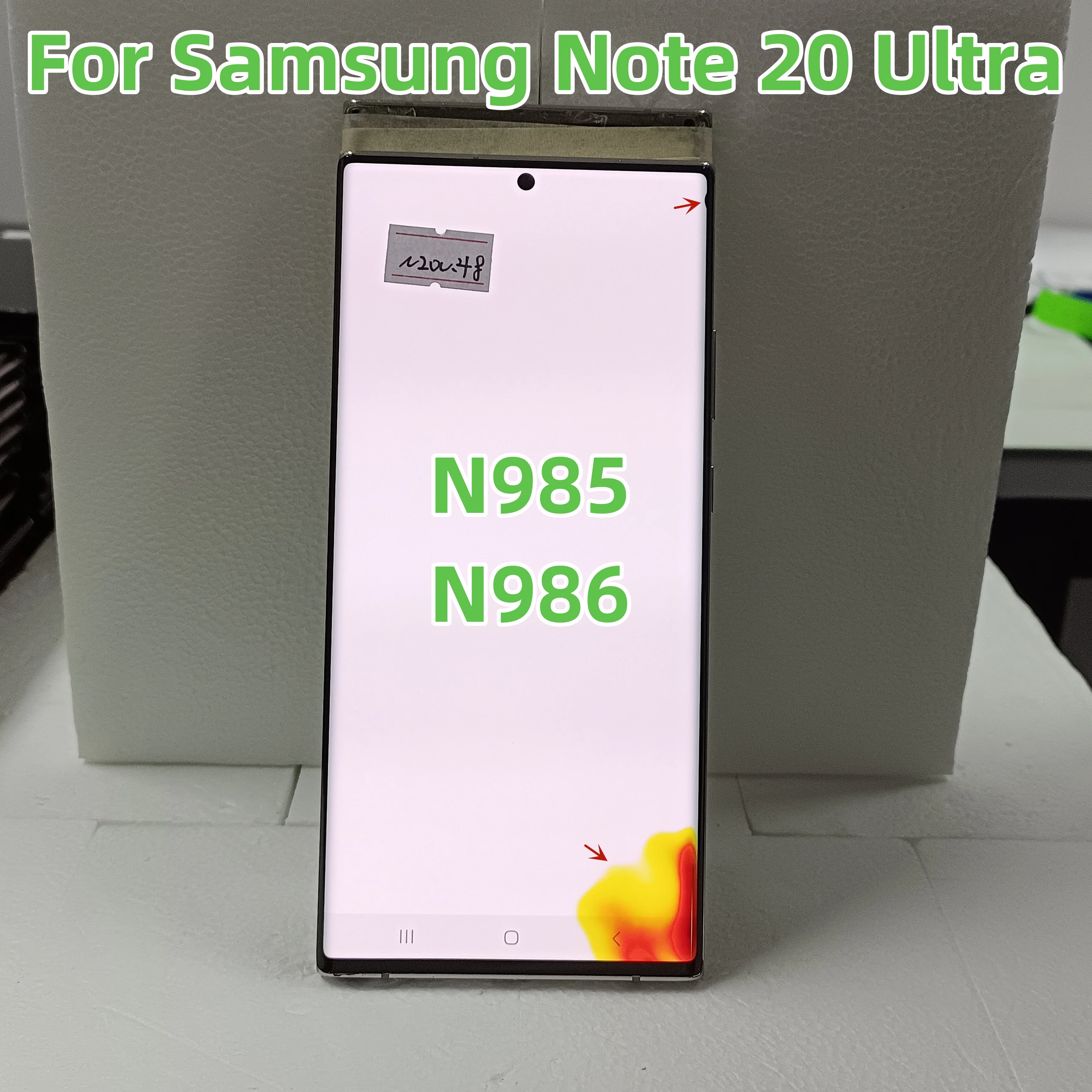 100% Tested Amoled Display For Samsung Galaxy NOTE 20 Ultra N985 N985F N986B Touch Screen Note 20 Ultra Digitizer Repair 