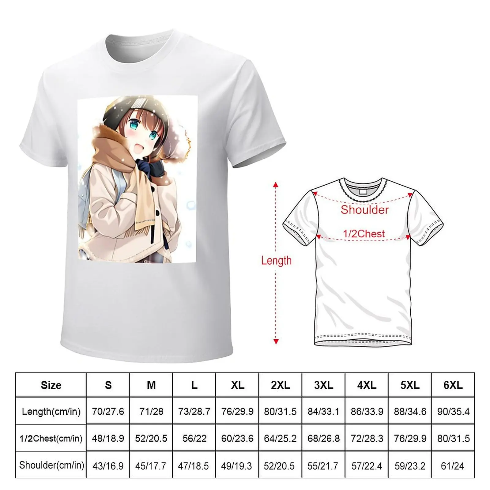 Snowy day T-shirt anime clothes quick-drying korean fashion customs heavy weight t shirts for men