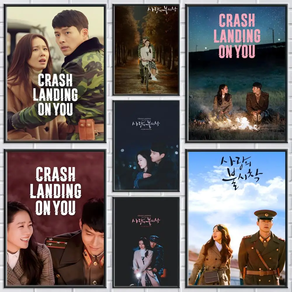 Póster coreano Crash L-Landing on You, pegatinas de pared modernas y elegantes para decoración del hogar, sala de estar, dormitorio, arte de pared