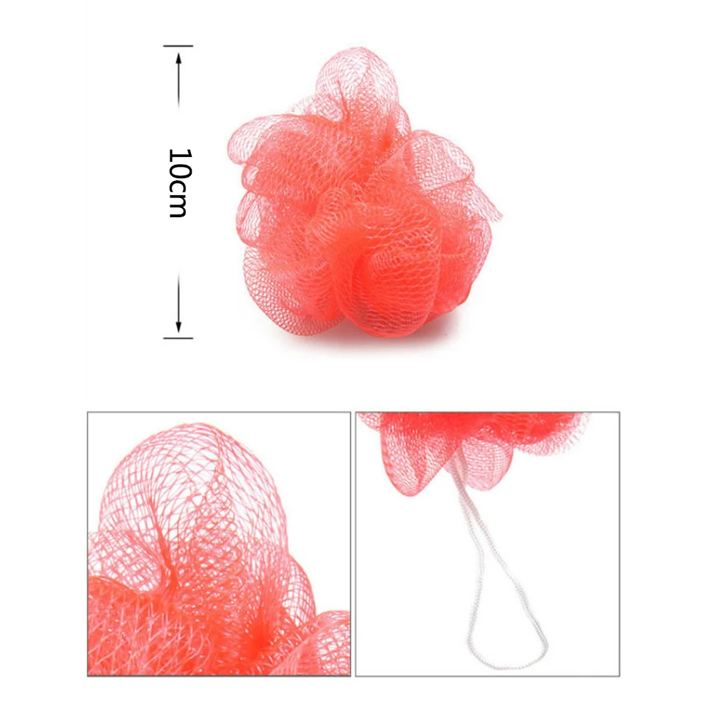 Nylon Scrubber Loofah Mesh Net Ball Cleaning Bath Mini Soft Body Bubbles Sponge Bath Ball Sponge Multi-color Shower Flower