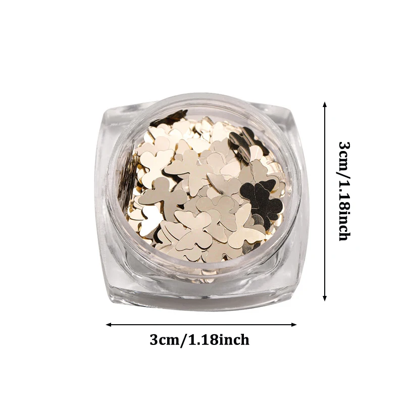 1 boîte de paillettes papillon pour ongles, Flash brillant, miroir, décoration de farine, Nail Art, bricolage, amateurs d'art des ongles