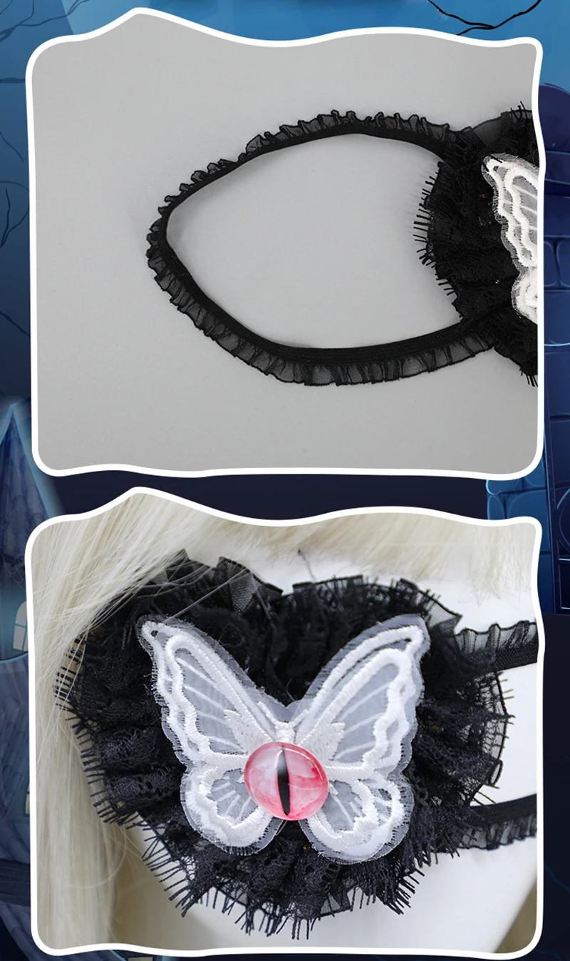 Lolita Gothic One Eye Maske Cosplay Anime Halloween Party Kostüme Prop Kostüm Weihnachten Dame Mädchen Herz Brillen Weihnachten Geschenke – Detail 7