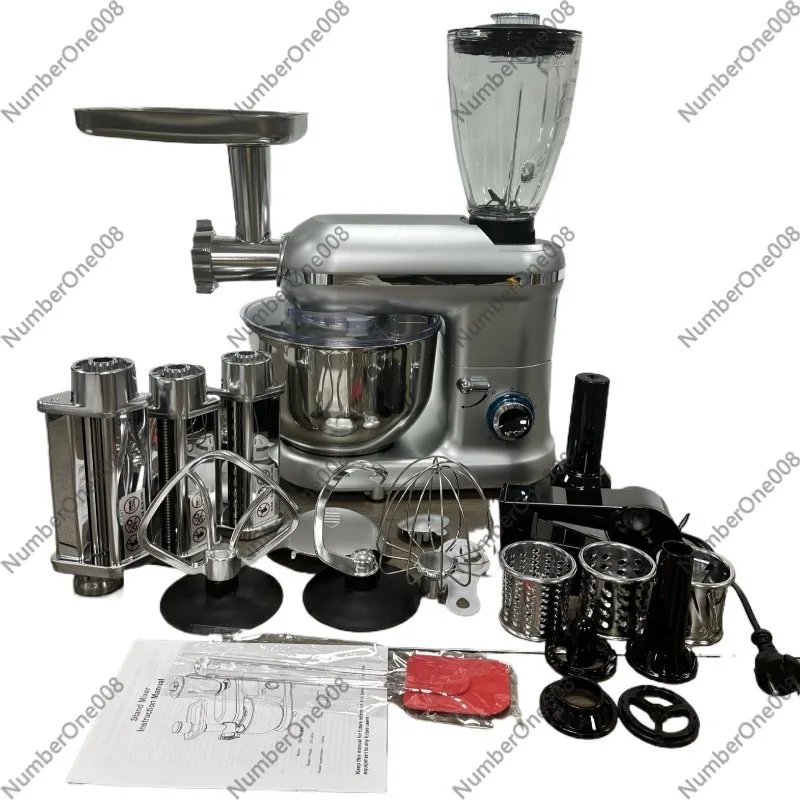 5.5L 8-in-1 Multifunction Food Mixer, 220V 500W Kitchen Assistant for Baking Blending, Heavy Duty Dough Kneading Machine