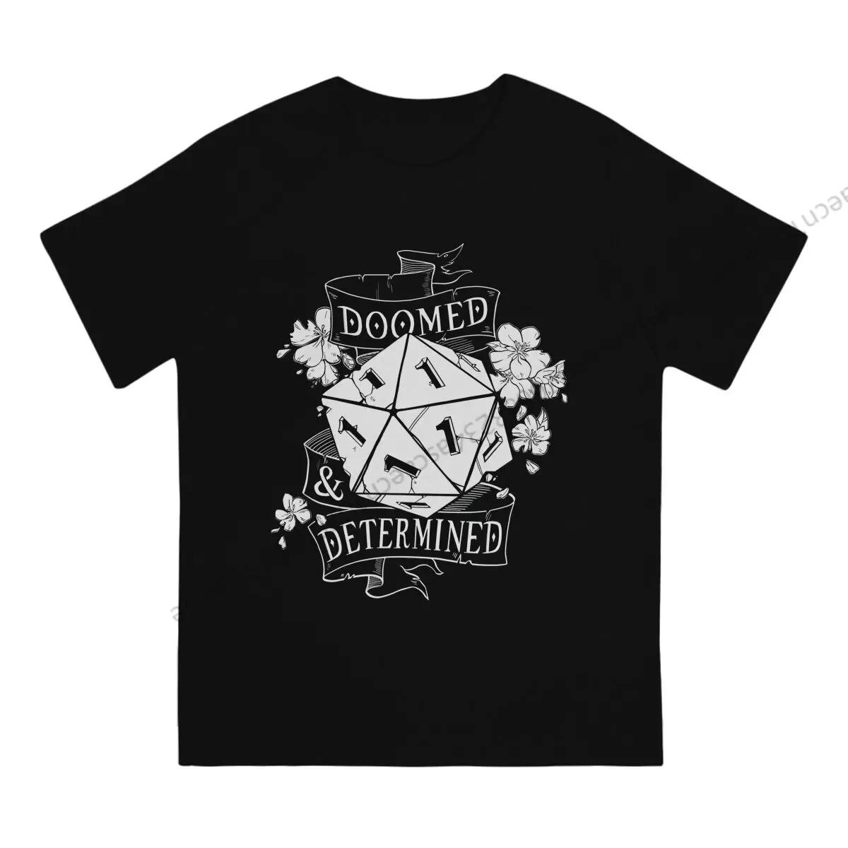 DND Doomed White Tshirt Graphic Men Tops Vintage Summer Cotton Clothing T Shirt