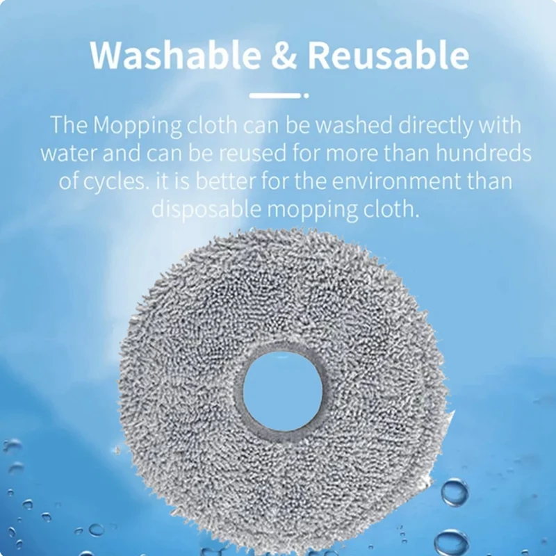 12PCS Mop Pads For Roborock Qrevo Master/V20/P10S Pro Robot Vacuum Cleaner Replacement Parts Microfiber Mop Cloth