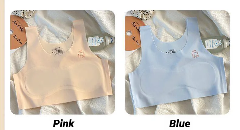 3-teiliges, bequemes, atmungsaktives, einfaches Trainings-BH-Unterhemd für Teenager, weiche, elastische, hautfreundliche Dessous für Mädchen, ohne Stahlring – Detail 13