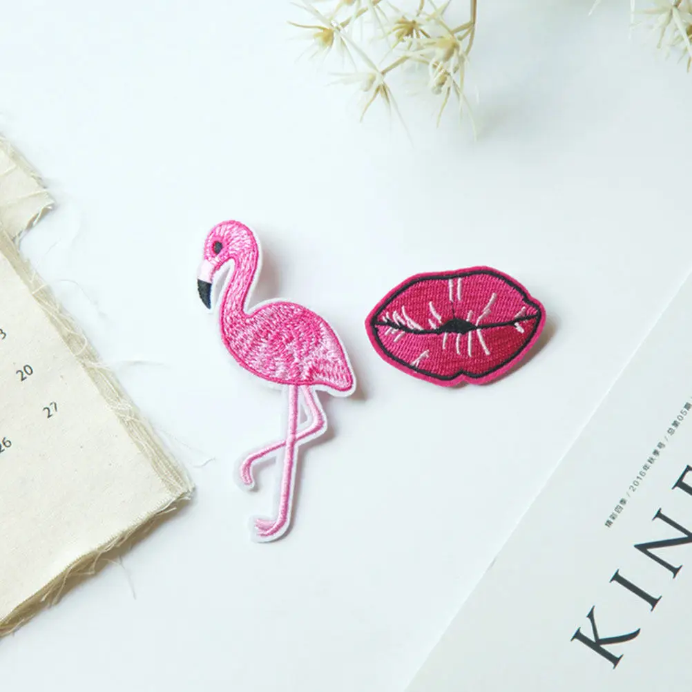 12 Parches de Tela Bordados con Diseño de Flamenco, Apliques para Ropa, para Coser o Planchar en Bolsos, Jeans, Sombreros, Zapatos, Faldas, Manualidades y Decoración