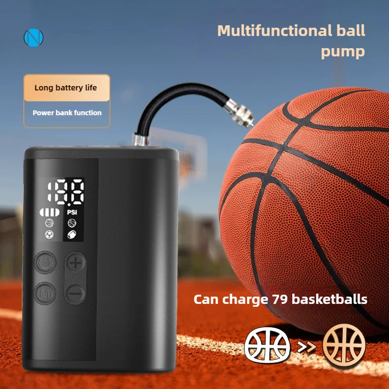 ミニ電動インフレポンプ ポータブルボールポンプ バスケットボール、サッカー、バレーボール用 照明と充電機能付き