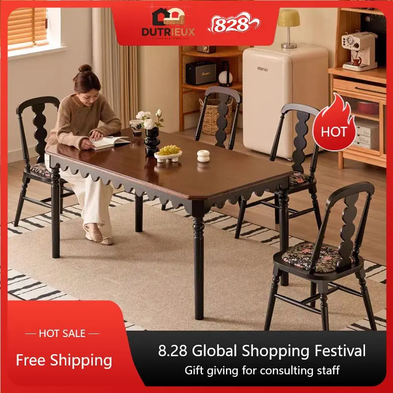 Minimalist Nordic Dining Table Wooden Restaurant Modern Side Dining Table Kitchen Luxury Study Tavolo Da Pranzo Home Furniture