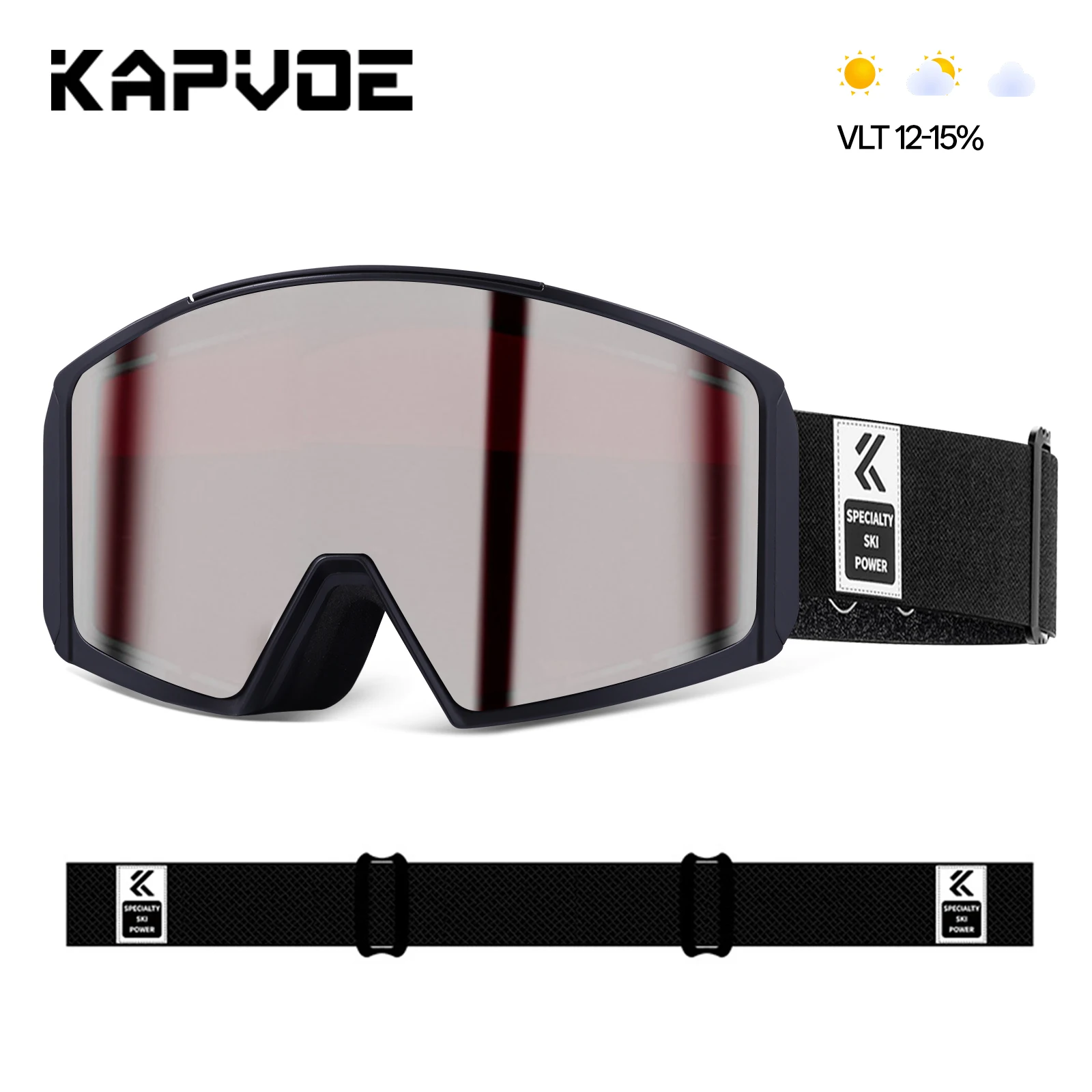

Kapvoe фотохромные зимние очки с магнитной линзой, противотуманные лыжные очки для мужчин и женщин, двухслойные очки для сноуборда, OTG, снежные солнцезащитные очки