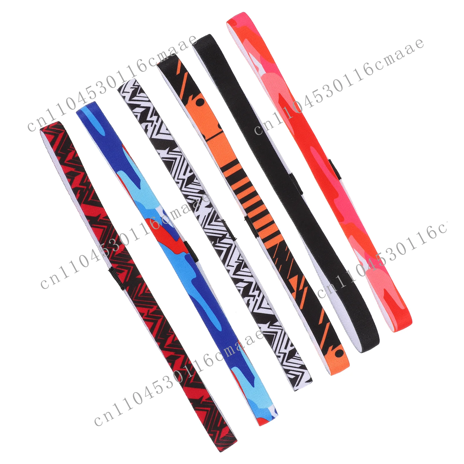 

New 6-piece Elastic Composite Fiber Sports Headband with Adjustable Sweatband, Suitable for Practicing Universal Headband